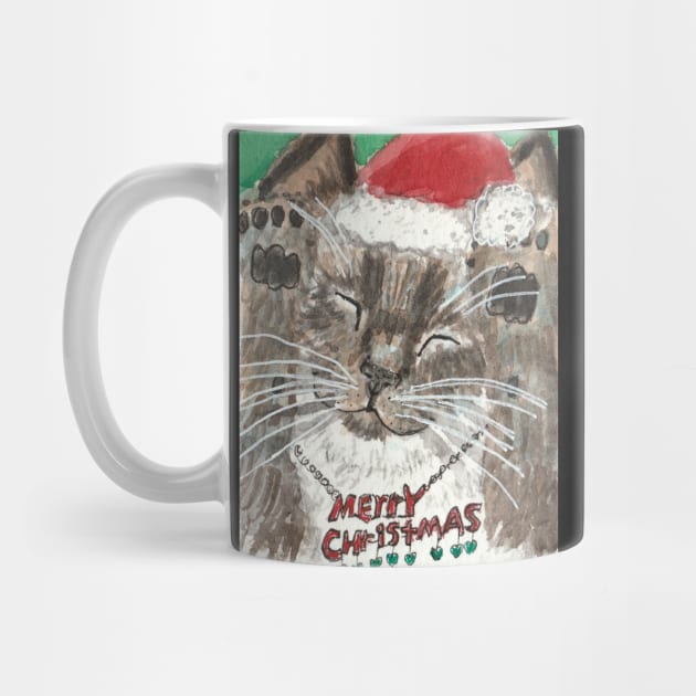 Siamese kitten cat Merry Christmas by SamsArtworks